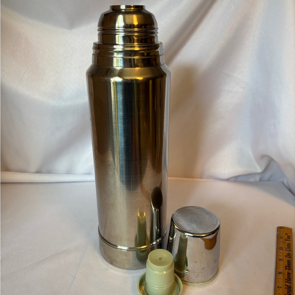 Vintage Stainless Steel Thermal Bottle with Cup